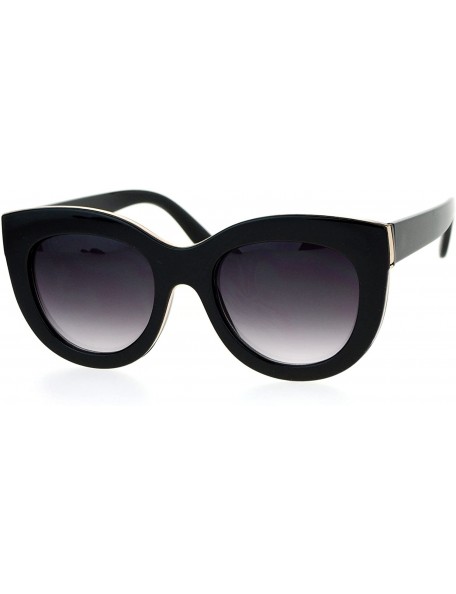 Butterfly Layered Double Frame Sunglasses Womens Designer Fashion Shades UV 400 - Black (Smoke) - CJ186ZE0H0G $12.00