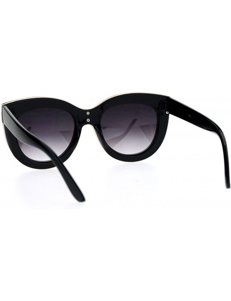 Butterfly Layered Double Frame Sunglasses Womens Designer Fashion Shades UV 400 - Black (Smoke) - CJ186ZE0H0G $12.00