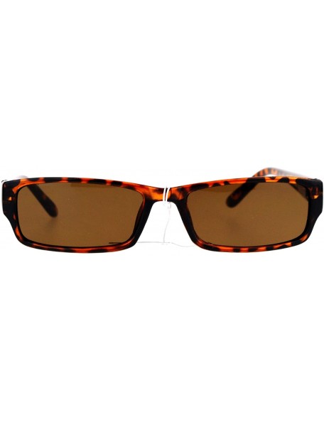 Rectangular Mens Small Face Snug Fit Color Lens Rectangular Plastic Frame Sunglasses - Tortoise - C012MXABG5M $11.09