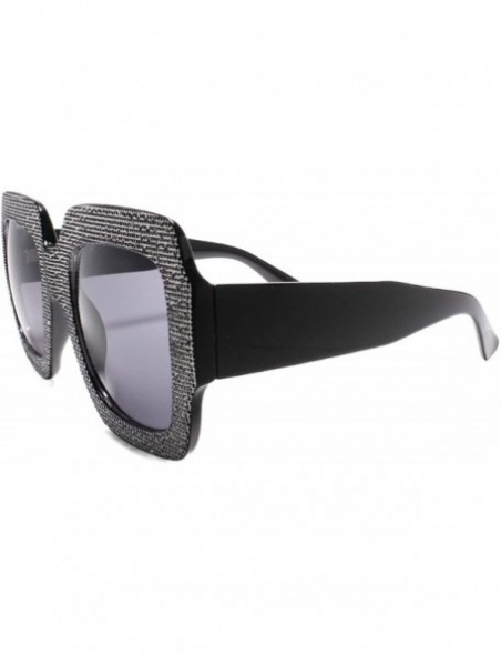 Oversized Womens Vintage Retro Fashion Stylish Large Oversized Square Sunglasses - Black - CF18U3OMH87 $13.60