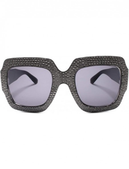 Oversized Womens Vintage Retro Fashion Stylish Large Oversized Square Sunglasses - Black - CF18U3OMH87 $13.60