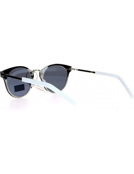 Wayfarer Rimless Futuristic Half Horn Rim Hipster Sunglasses - Pink Revo - C712CJL0ULD $12.83