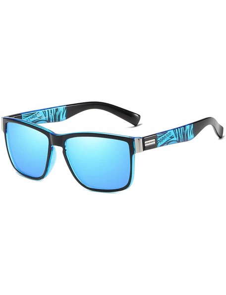 Square Polarized Sunglasses cycling sunglasses Mirrored - Blue - C418UHLS2W0 $11.96