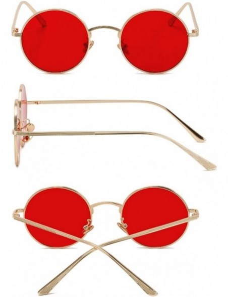 Oval Vintage Men Sunglasses Women Retro Punk Style Round Metal Frame Colorful Lens Sun Glasses Fashion Eyewear - CY199CQCKGA ...