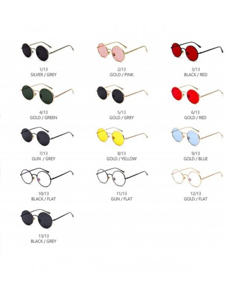 Oval Vintage Men Sunglasses Women Retro Punk Style Round Metal Frame Colorful Lens Sun Glasses Fashion Eyewear - CY199CQCKGA ...