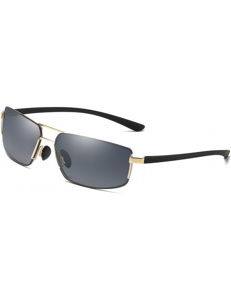 Square Fashion Lightweight Mens Sunglasses Driving Fishing Golf Sunglasses for Men Women - Gold/Gray - C818UOIG0S6 $13.22