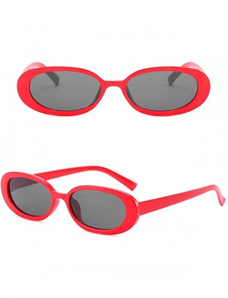 Oval Unisex Fashion Small Frame Sunglasses Vintage Retro Irregular Shape Sun Glasses - B - CT193XI3Y65 $9.42