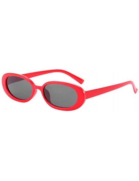 Oval Unisex Fashion Small Frame Sunglasses Vintage Retro Irregular Shape Sun Glasses - B - CT193XI3Y65 $9.42