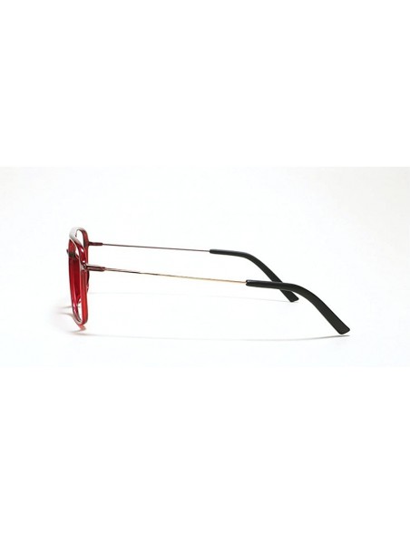 Square Classic Fashion Full Rim Square Unisex Blue Light Blocking Glasses - Red - CV18H37S3LI $15.21