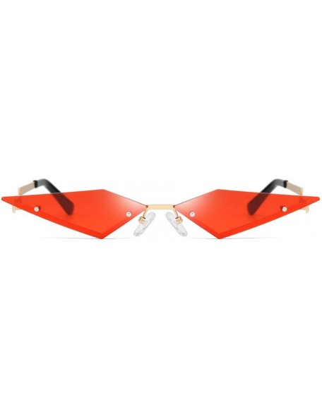 Cat Eye Polarized Sunglasses for Men and Women Irregular Cat Eye Glasses Shades Vintage Sunglasses-100% UV Blocking - Red - C...