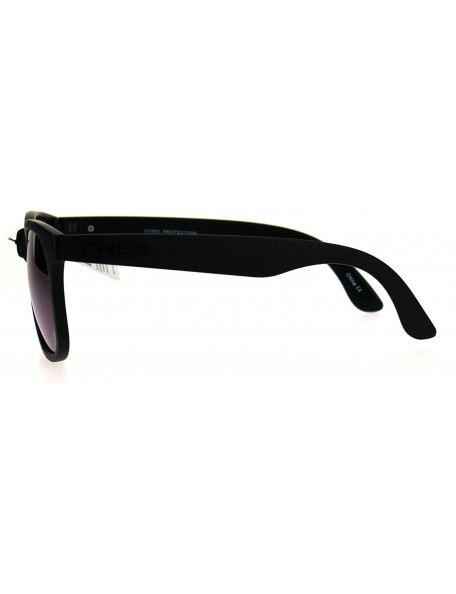 Square KUSH Sunglasses Unisex Classic Square Textured Black Frame Mirror Lens UV 400 - Black - CF186QIA4N0 $8.78