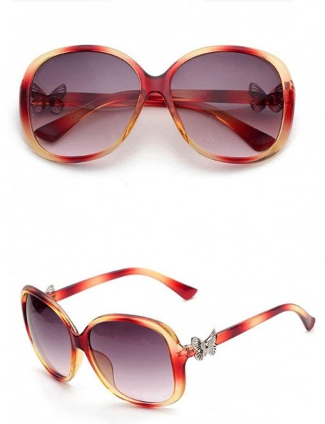 Butterfly Retro Classic Butterfly Sunglasses for Women Plate Resin UV400 Sunglasses - Red(gradient) - CI18SAS3HMM $16.96