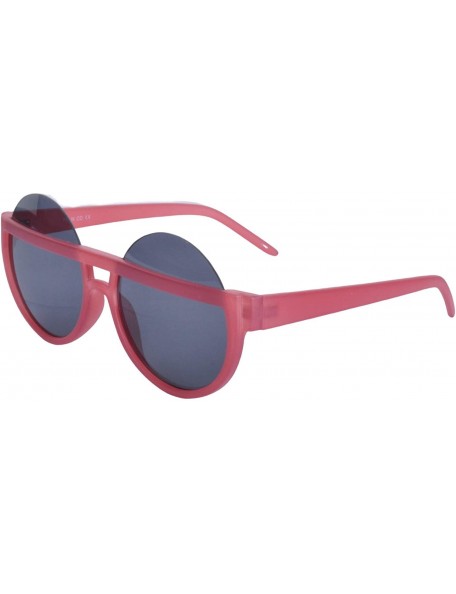 Round Big Round Plastic Sunglasses - Red - CG199XCU5OU $12.74