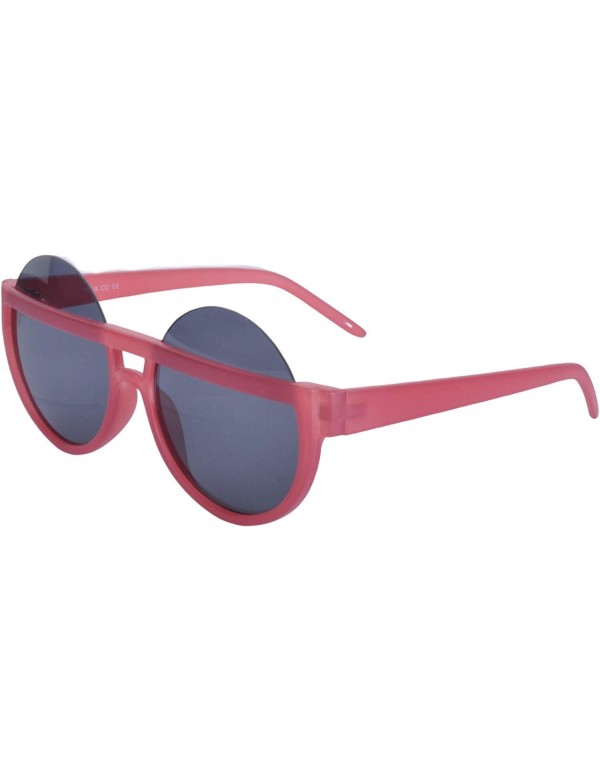 Round Big Round Plastic Sunglasses - Red - CG199XCU5OU $12.74