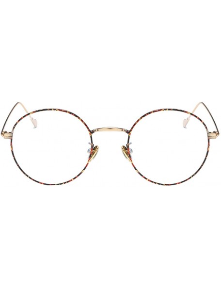 Round Man woman Retro Harajuku Nearsighted Glasses Myopia Flat Mirror Glasses - Leopard - C01978M94O8 $24.04