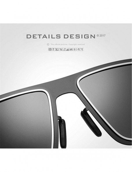 Semi-rimless Fashion Retro Biker Fishing Polarized Sunglasses for Men 8742 - Black - C118ZUOQCHY $16.71