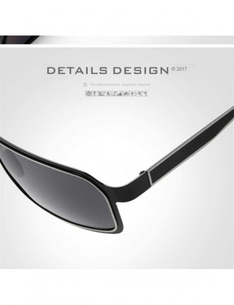 Semi-rimless Fashion Retro Biker Fishing Polarized Sunglasses for Men 8742 - Black - C118ZUOQCHY $16.71