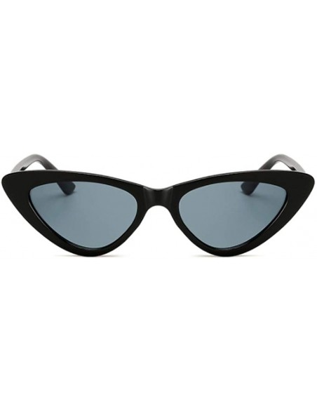 Cat Eye Unisex Vintage style Sunglasses Super Cat Eye Triangle Retro Womens Mens Cobain Jackie O Clout Mod Trendy - Black - C...