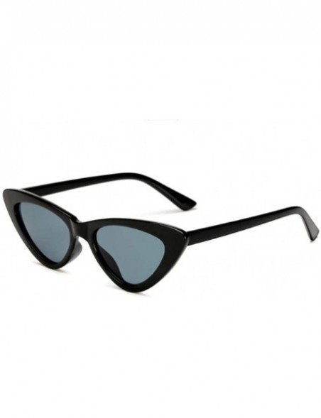 Cat Eye Unisex Vintage style Sunglasses Super Cat Eye Triangle Retro Womens Mens Cobain Jackie O Clout Mod Trendy - Black - C...