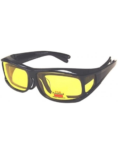 Oval Men and Women Polarized Fit Over Lens Cover Sunglasses - Black - C012CU8LPV9 $13.20