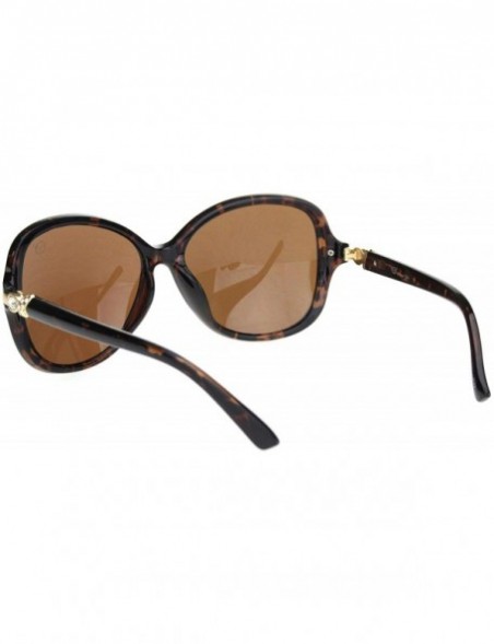 Oversized Womens Rhinestone Hinge Diva Butterfly Designer Sunglasses - Tortoise Solid Brown - C618OC8SKTU $9.34