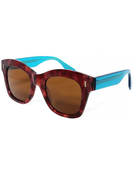 Butterfly Women's Large Butterfly Polarized Multi-Colored Sunglasses - Red/Blue - CH18EO42H8H $20.86