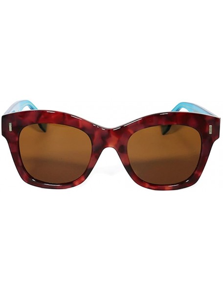 Butterfly Women's Large Butterfly Polarized Multi-Colored Sunglasses - Red/Blue - CH18EO42H8H $20.86