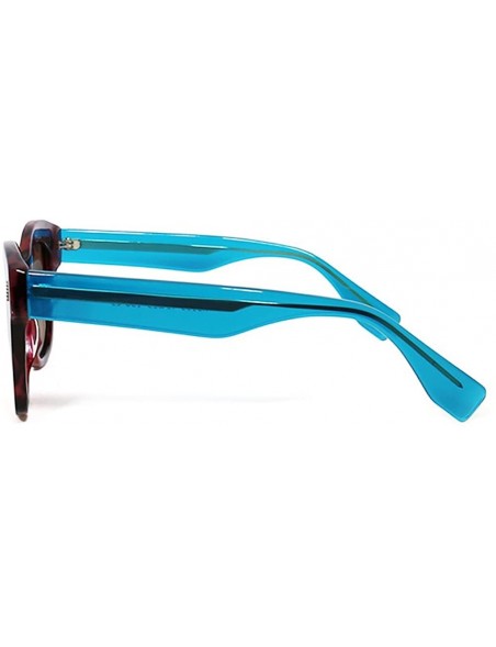 Butterfly Women's Large Butterfly Polarized Multi-Colored Sunglasses - Red/Blue - CH18EO42H8H $20.86