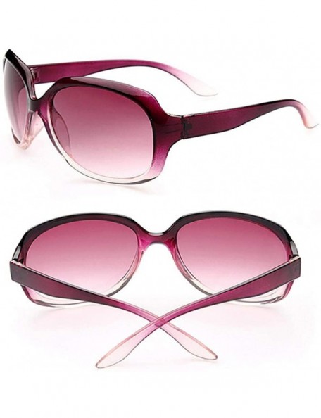 Oversized Women Fashion Personality Travel Oversized Frame Casual Sunglasses Sunglasses - Purple - CO18T7MKH6Z $20.47