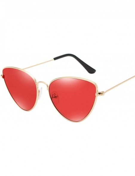 Oversized Vintage Sexy Ladies Cat Eye Sunglasses Women Clear Red Eyewear Metal Frame Sun Glasses For Female UV400 - C01 - C41...
