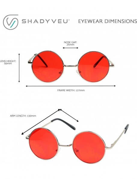 Round Retro Round Groovy Sunglasses Colorful Circular Flat Lens Spring Hinge Nickel Frame Thin Wire Hippie Shades - CF18TI3Z2...