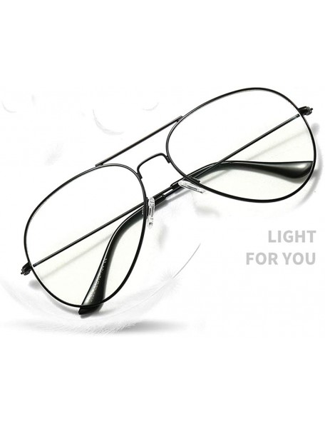 Aviator Blue Light Blocking Glasses Classic Aviator Metal Frame Eyeglasses Anti Blue Ray for Computer Game Glasses - CM196DGW...