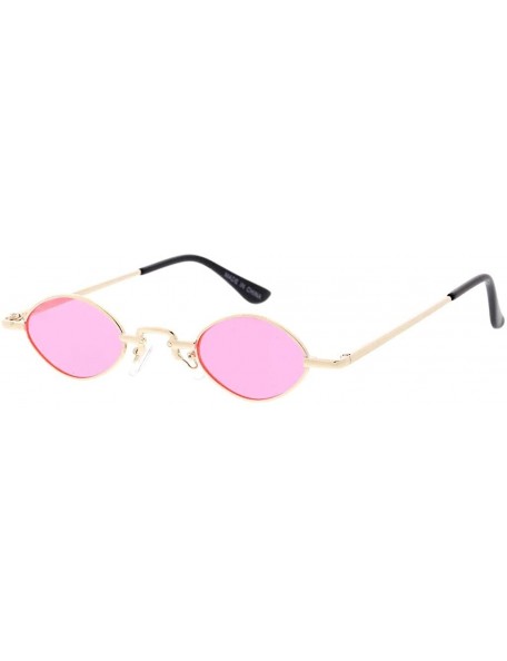 Oval Fashion Wired Frame Retro Skinny Oval Lens Sunglasses L22 - Pink - CL1929RGQ87 $8.47