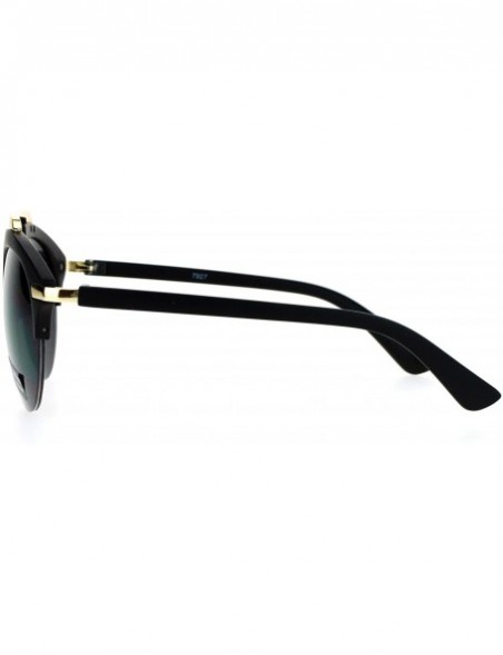 Wayfarer Half Rim Retro Top Flat Bridge Luxury Fashion Sunglasses - Matte Black - CF12FJV672V $10.58