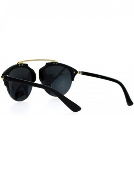 Wayfarer Half Rim Retro Top Flat Bridge Luxury Fashion Sunglasses - Matte Black - CF12FJV672V $10.58