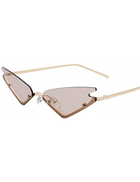 Aviator Rimless Cateye Party Sunglasses for Women Small Face Eyewear Shades - Brown - CR1992OIKRN $8.10
