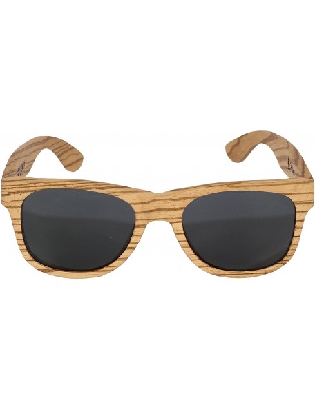 Wayfarer The Bondi by Spruce - Polarized Zebra Wood Floating Sunglasses - CZ12GXO70SD $27.31