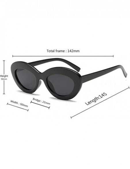 Oval Sunglasses Oval Sunglasses Men and women Fashion Retro Sunglasses - Black - CS18LL9N3K9 $10.16