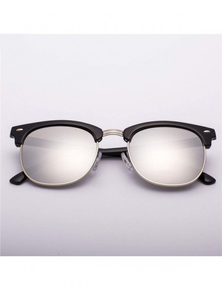 Oval Half Metal Fashion New Sunglasses Men/Women Brand Designer Retro Rivet Lens Sun Glasses Female - C5 - C618S7LS57R $11.82