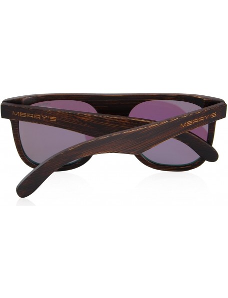 Square Men Wooden Polarized Sunglasses 100% UV Protection vintage Eyewear S5085 - Red - CH185DMCY65 $22.96