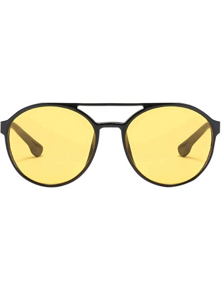 Round Steampunk Retro Round Sunglasses - UV400 Glasses for Men and Women - Black+yellow - CW18U9S02QE $9.40