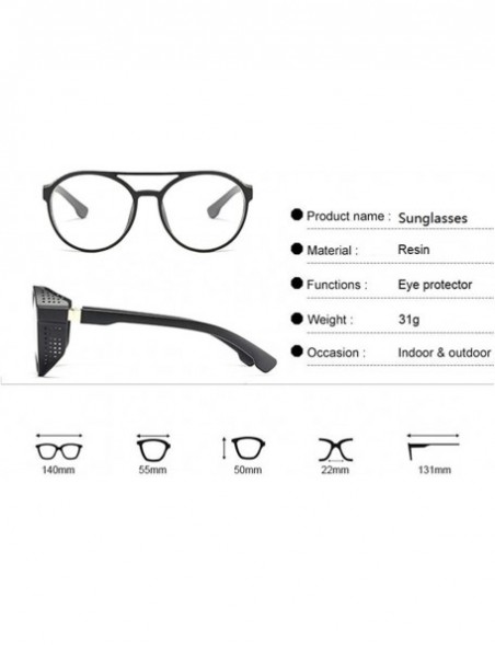 Round Steampunk Retro Round Sunglasses - UV400 Glasses for Men and Women - Black+yellow - CW18U9S02QE $9.40