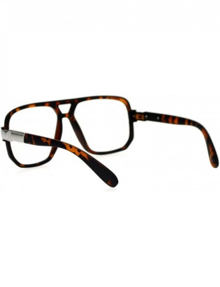 Oversized Retro Hip Hop Rapper Oversize Rectangular Mob Eye Glasses - Tortoise - CH12DST658H $9.36