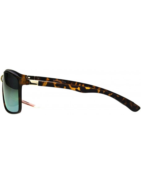 Rectangular TAC Polarized Lens Sunglasses Mens Thin Light Weight Rectangular Mirrored - Tortoise (Yellow Mirror) - C71897OO57...