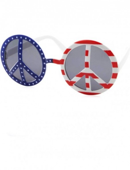 Round US American Peace Party Round Sunglasses - CO18M0MEWYE $8.86