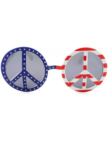Round US American Peace Party Round Sunglasses - CO18M0MEWYE $8.86