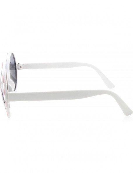 Round US American Peace Party Round Sunglasses - CO18M0MEWYE $8.86