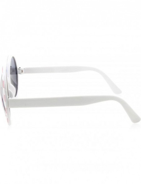 Round US American Peace Party Round Sunglasses - CO18M0MEWYE $8.86