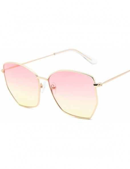 Round Fashion Vintage Sunglasses Lens Sun Glasses Women Retro Polygon Luxury Mirror Metal Frame Oversized - 6 - CF198ZTAXGQ $...