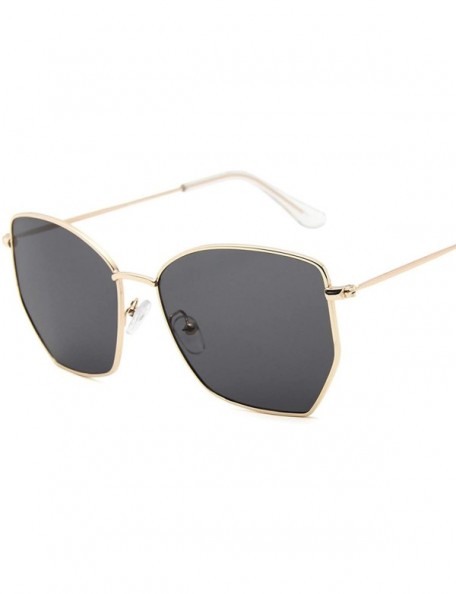 Round Fashion Vintage Sunglasses Lens Sun Glasses Women Retro Polygon Luxury Mirror Metal Frame Oversized - 6 - CF198ZTAXGQ $...